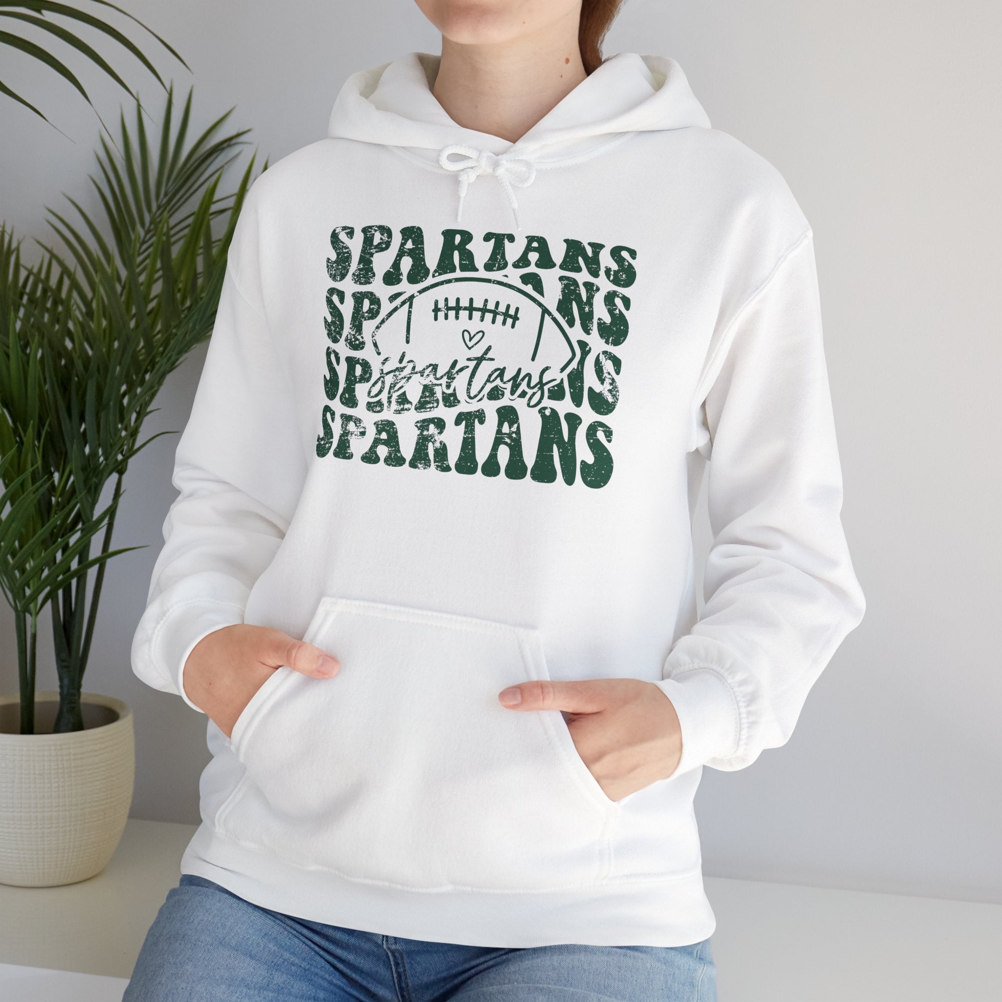 Spartans Football Green Hoodie - Unisex