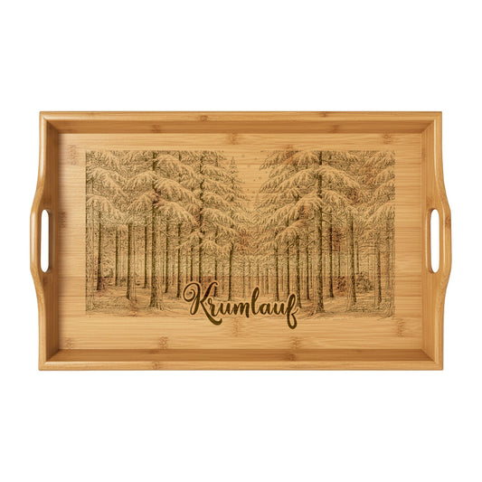 Winter Wonderland Forest Personalized Engraved Bamboo Serving Tray