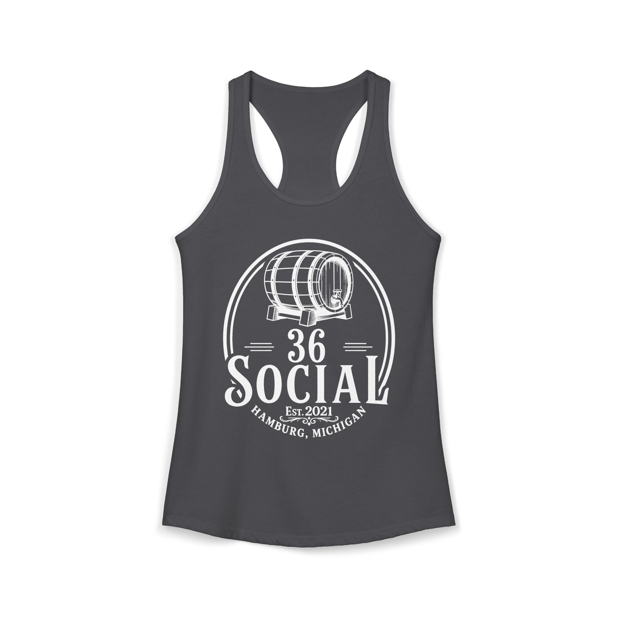 36 Social Logo 2 Black SL Basic Racerback Tank Top - Women's