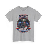 Alien Peace Sign USA 250 Anniversary Distressed Patriotic Basic T-Shirt - Unisex