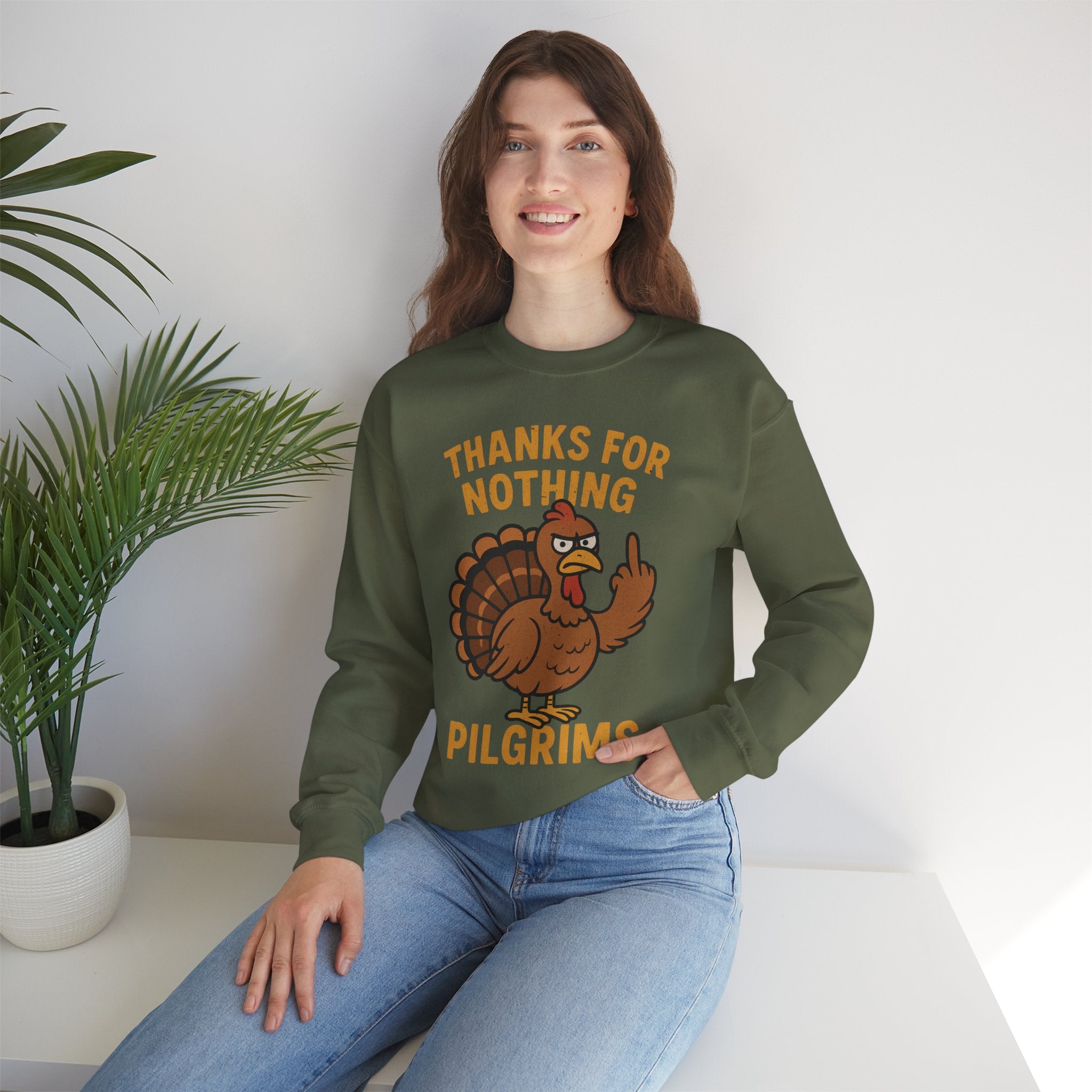 Thanks for Nothing Pilgrims Crewneck Sweatshirt - Unisex