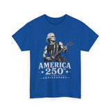 Rock Guitar Soldier America 250 Distressed Patriotic Grunge Basic T-Shirt - Unisex