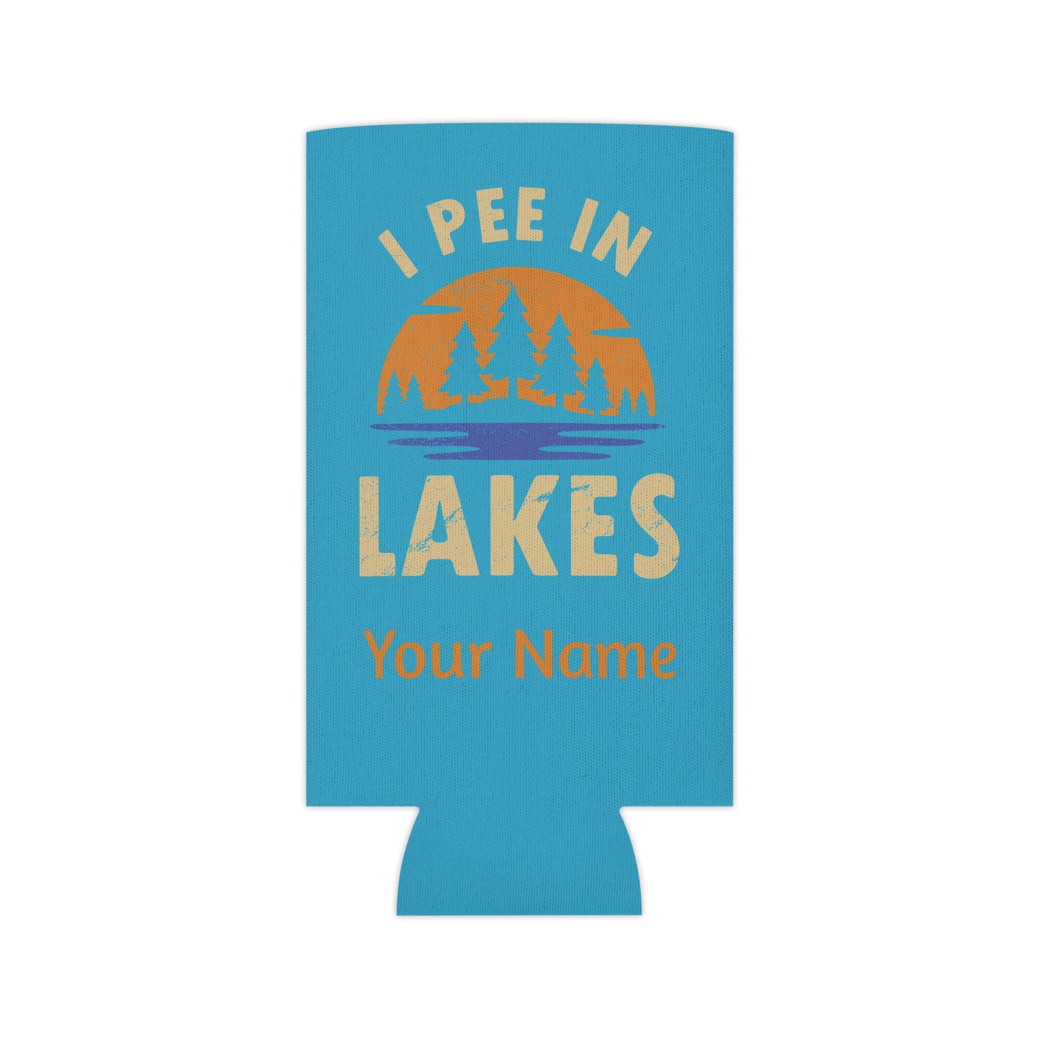 Can Cooler - Skinny - I Pee In Lakes Retro Sun