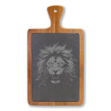 Lion Smoke Engraved Slate Charcuterie Board with Handle
