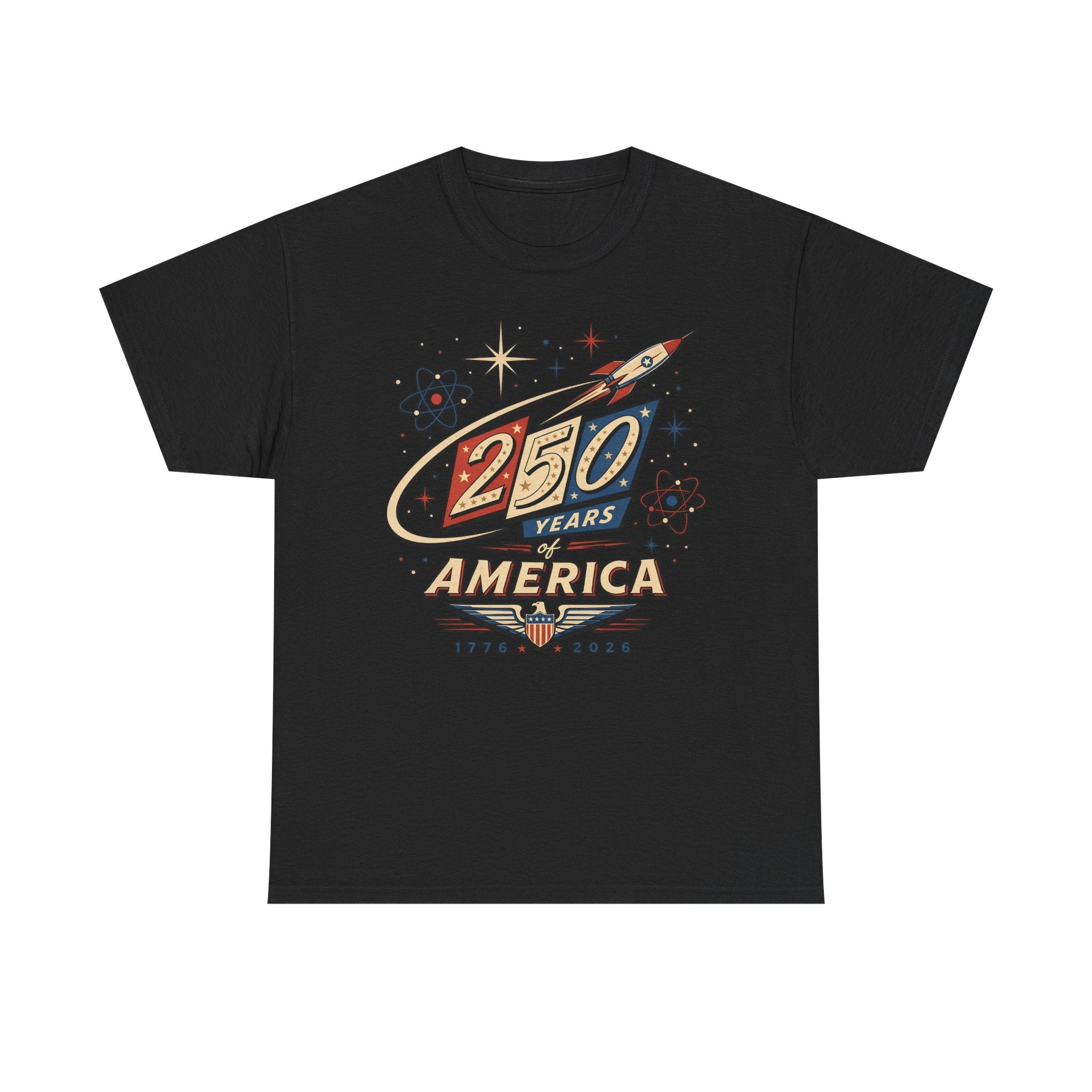 Rocket Space 250 Years America Retro Patriotic Americana Basic T-Shirt - Unisex