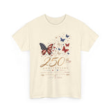 Floral Flag Map 250th Anniversary Watercolor Patriotic USA 250 Basic T-Shirt - Unisex