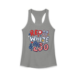 Red White Blue Bow 250 Anniversary Patriotic Americana Basic Racerback Tank Top - Women's