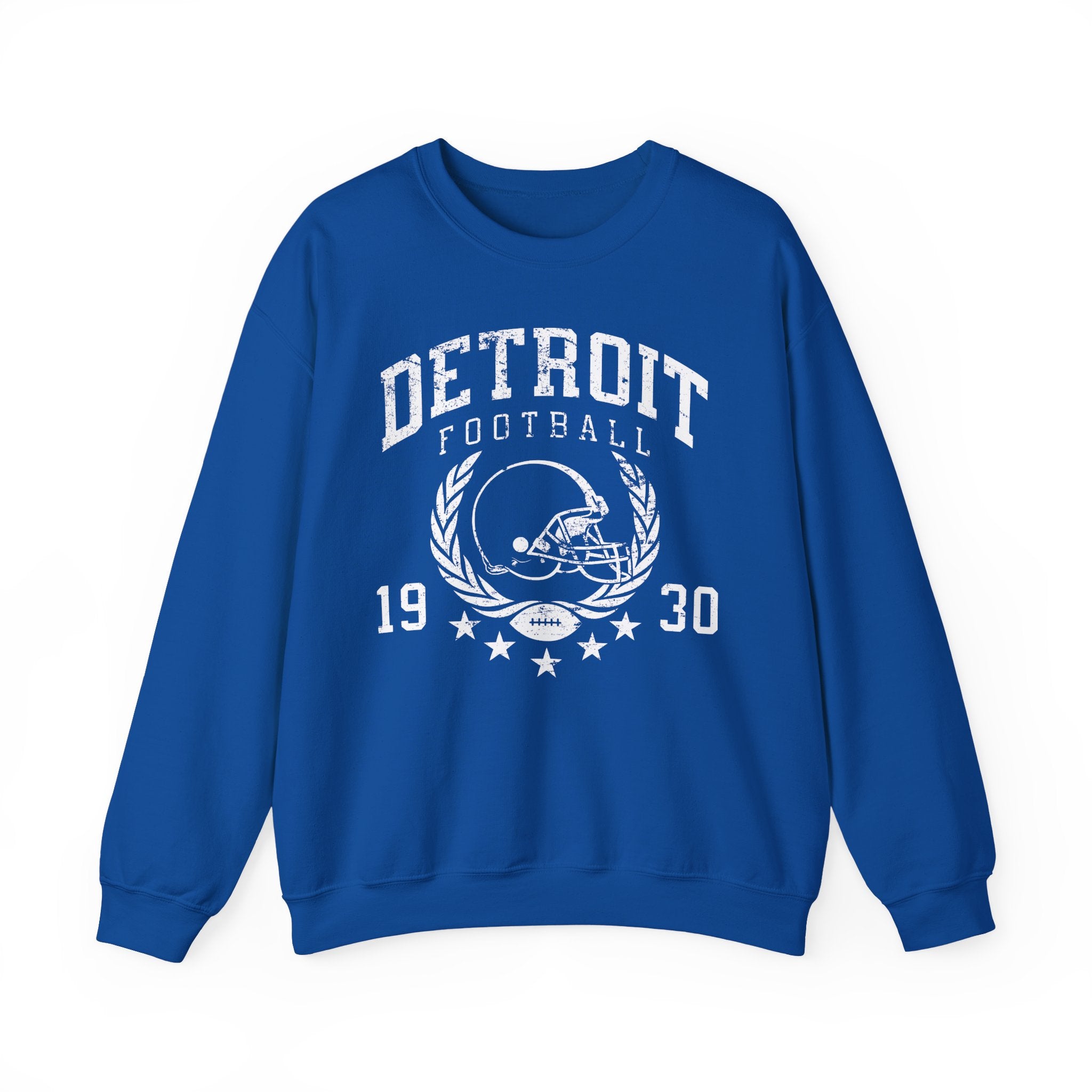 Detroit Football 1930 White Crewneck Sweatshirt - Unisex