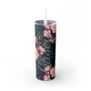 Floral Personalized Skinny Steel Tumbler with Straw, 20oz
