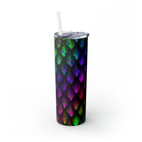 Dragon Scales Skinny Steel Tumbler with Straw, 20oz