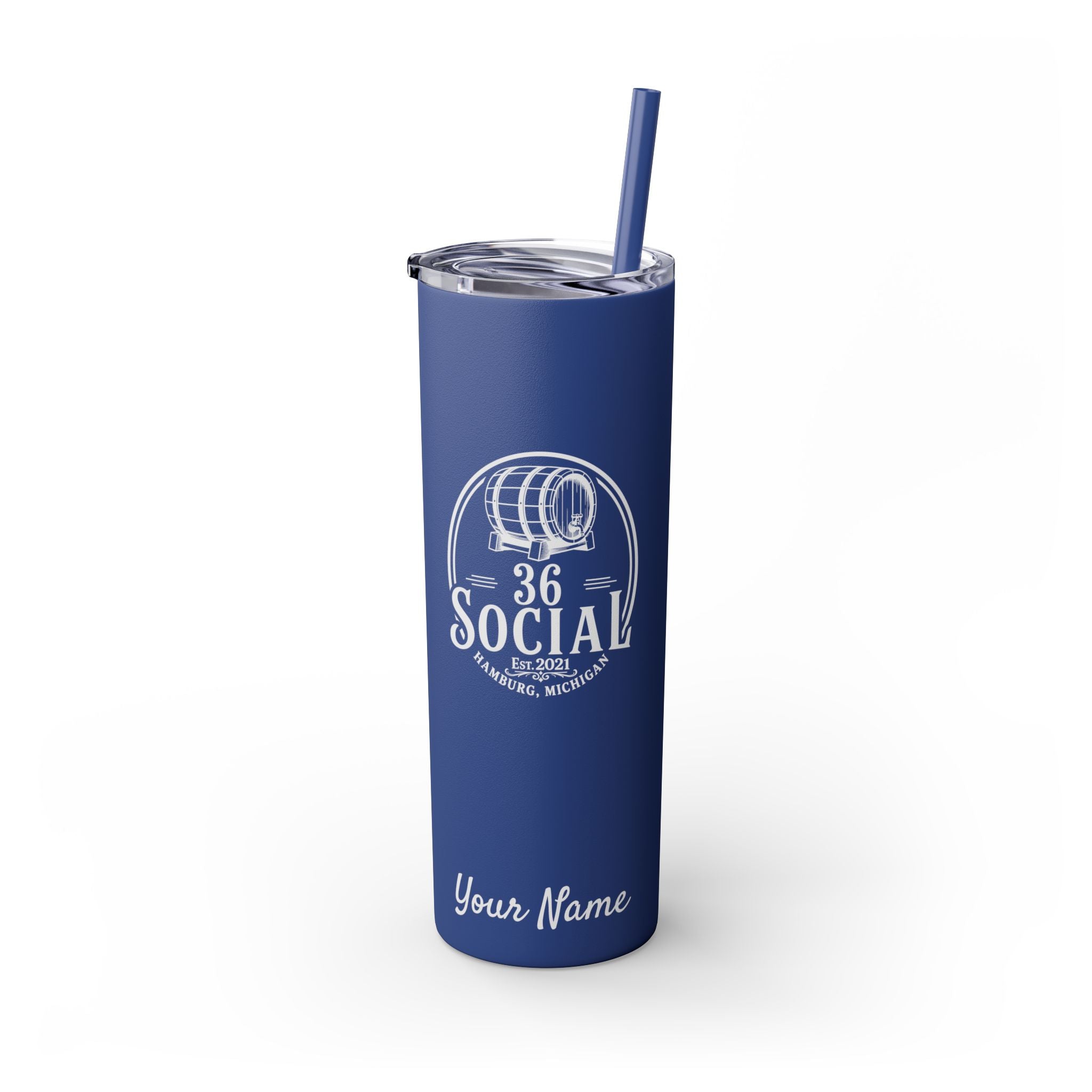 Skinny Steel Tumbler with Straw - 20oz - 36 Social