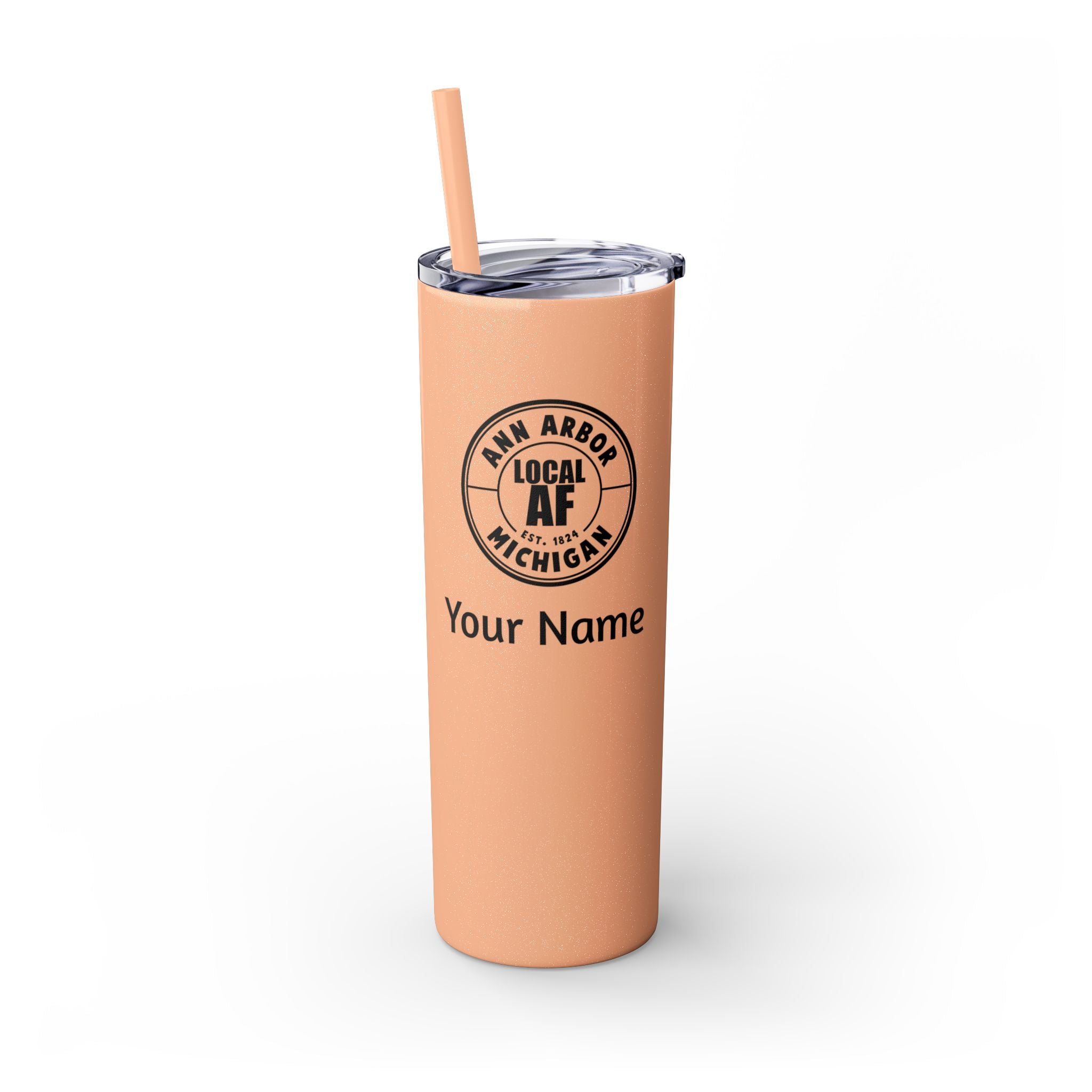 Ann Arbor Local AF Skinny Steel Tumbler with Straw - 20oz
