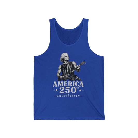 Rock Guitar Soldier America 250 Distressed Patriotic Grunge Basic Tank Top - Unisex