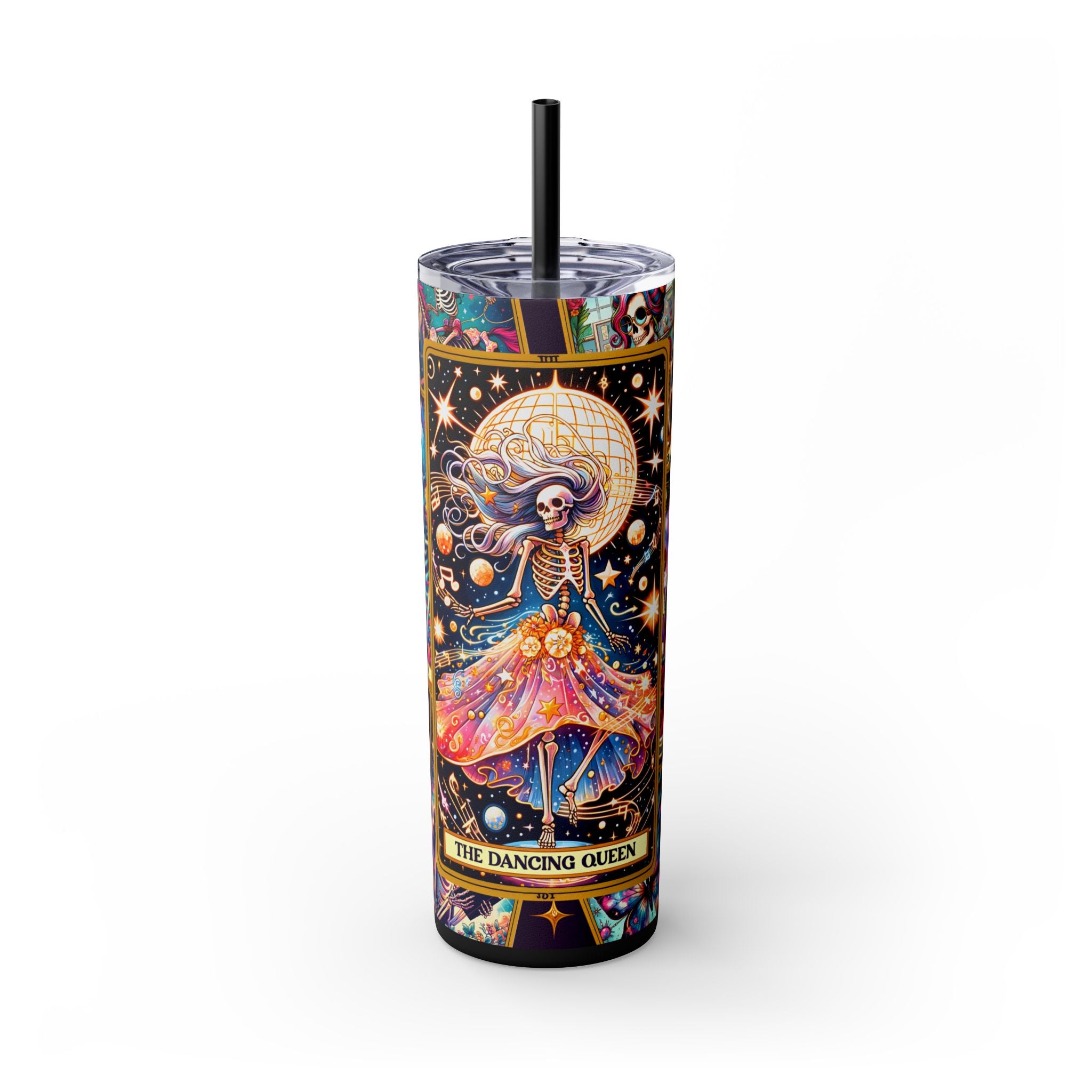 The Dancing Queen 2 Skinny Steel Tumbler with Straw, 20oz
