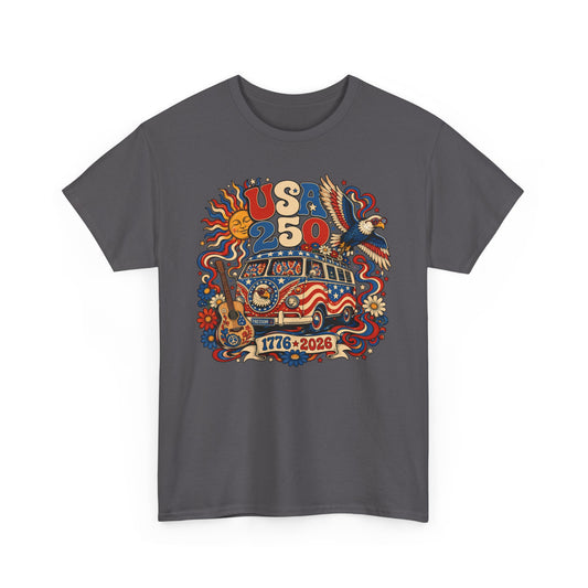 Hippie Van USA 250 1776 2026 Retro Patriotic USA 250 Basic T-Shirt - Unisex