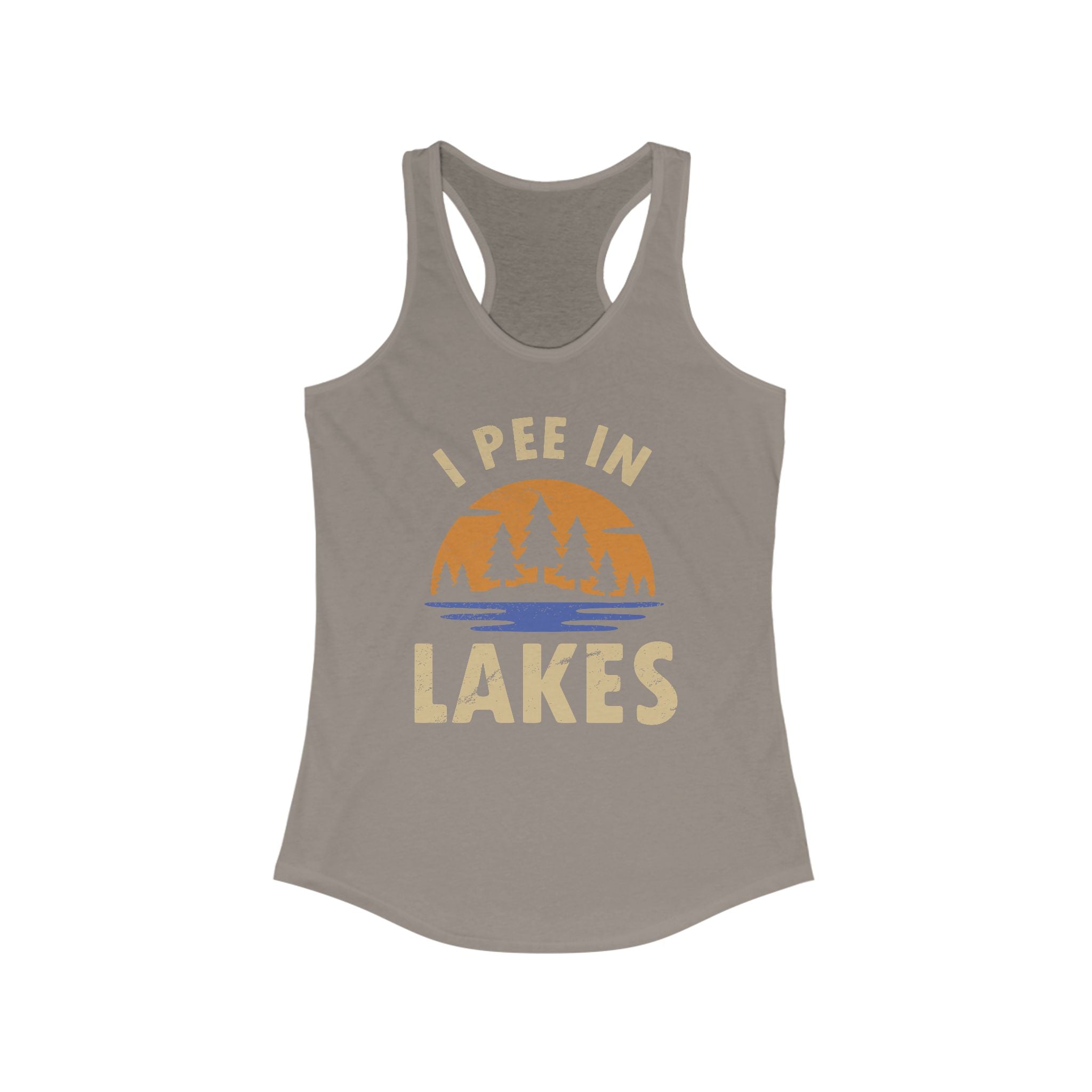 Basic Racerback Tank Top - Women's - I Pee In Lakes Retro Sun