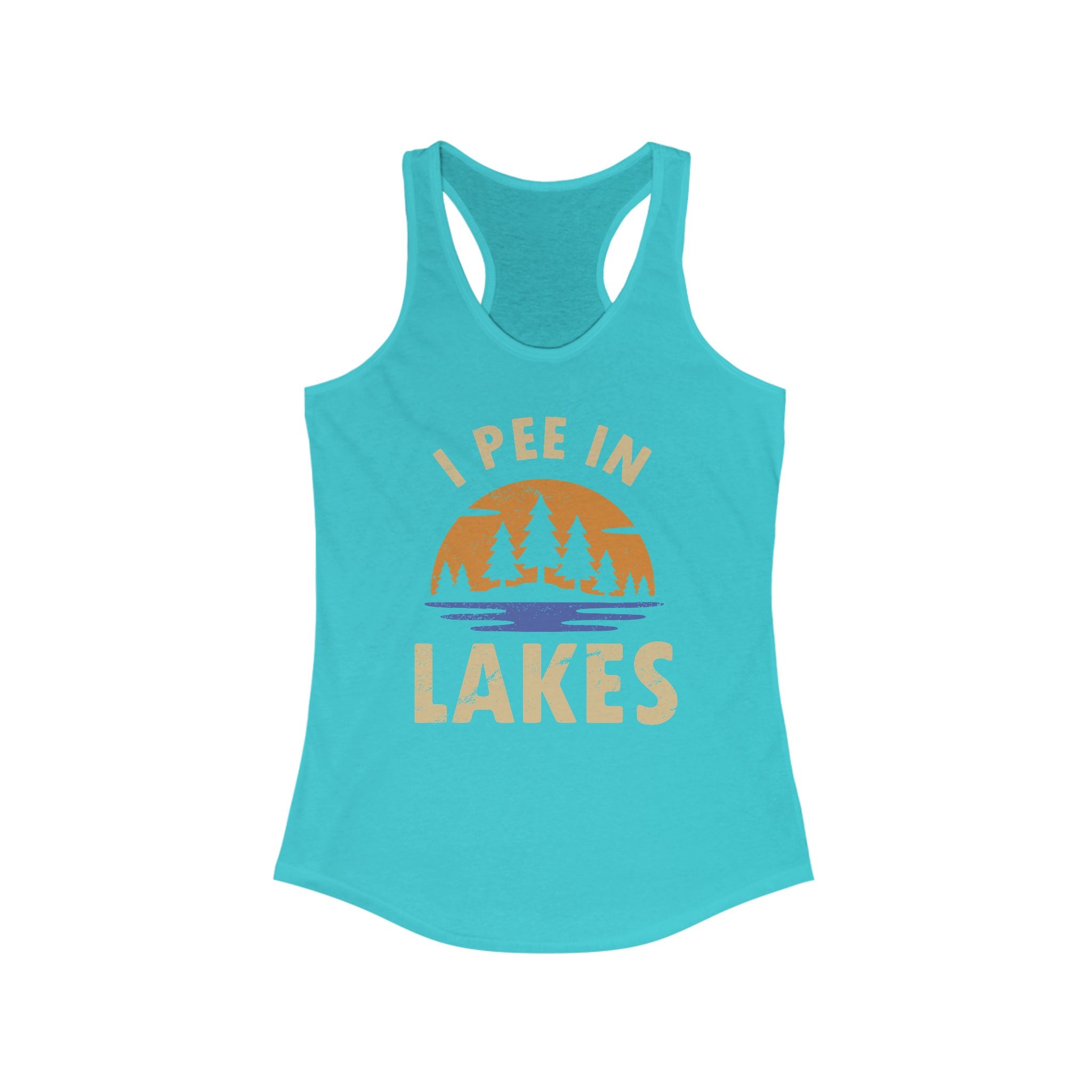 Basic Racerback Tank Top - Women's - I Pee In Lakes Retro Sun