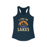 Basic Racerback Tank Top - Women's - I Pee In Lakes Retro Sun