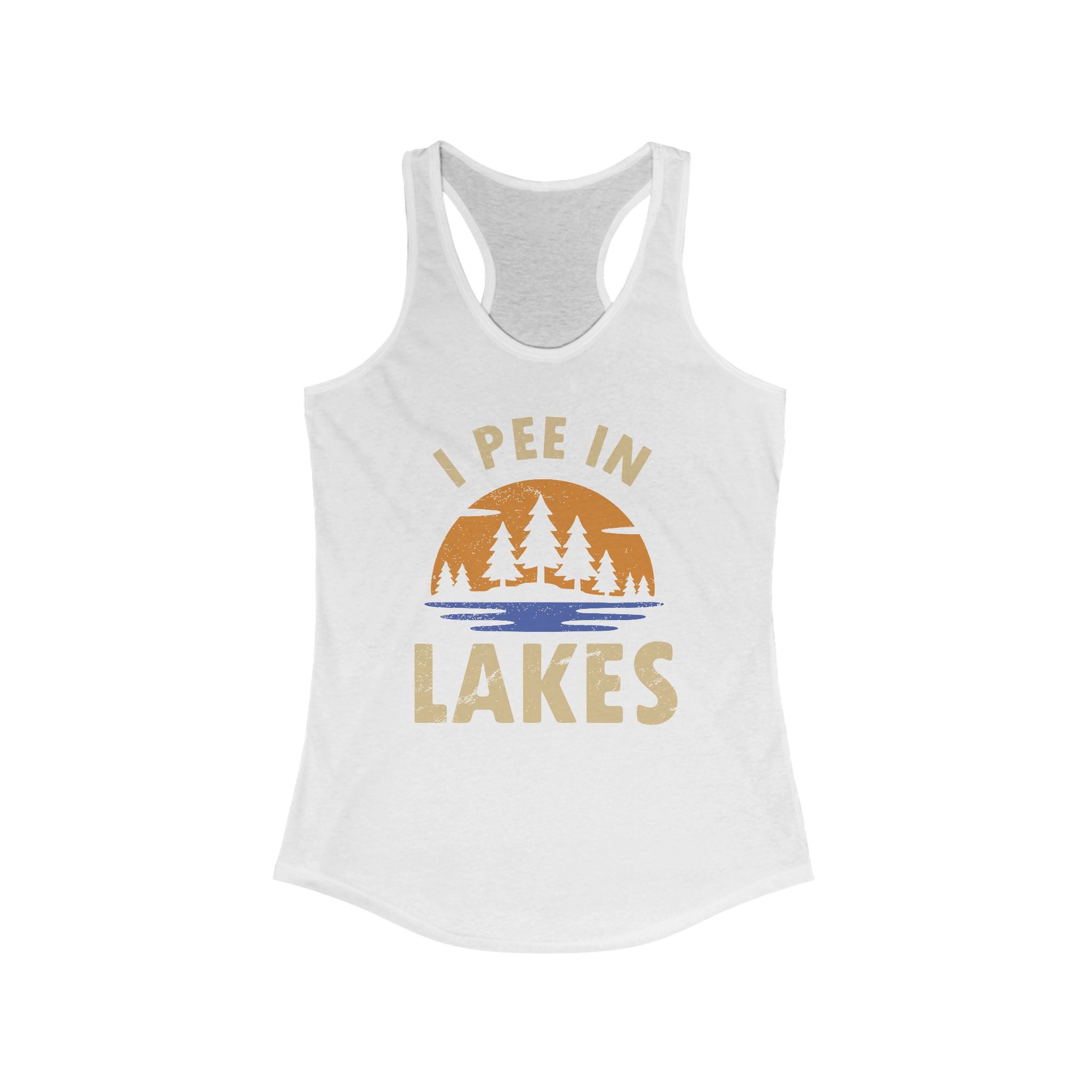 Basic Racerback Tank Top - Women's - I Pee In Lakes Retro Sun