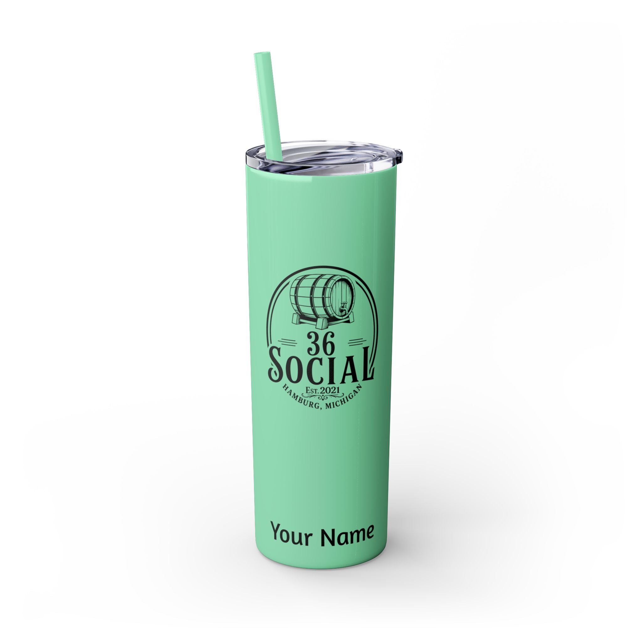 Skinny Steel Tumbler with Straw - 20oz - 36 Social