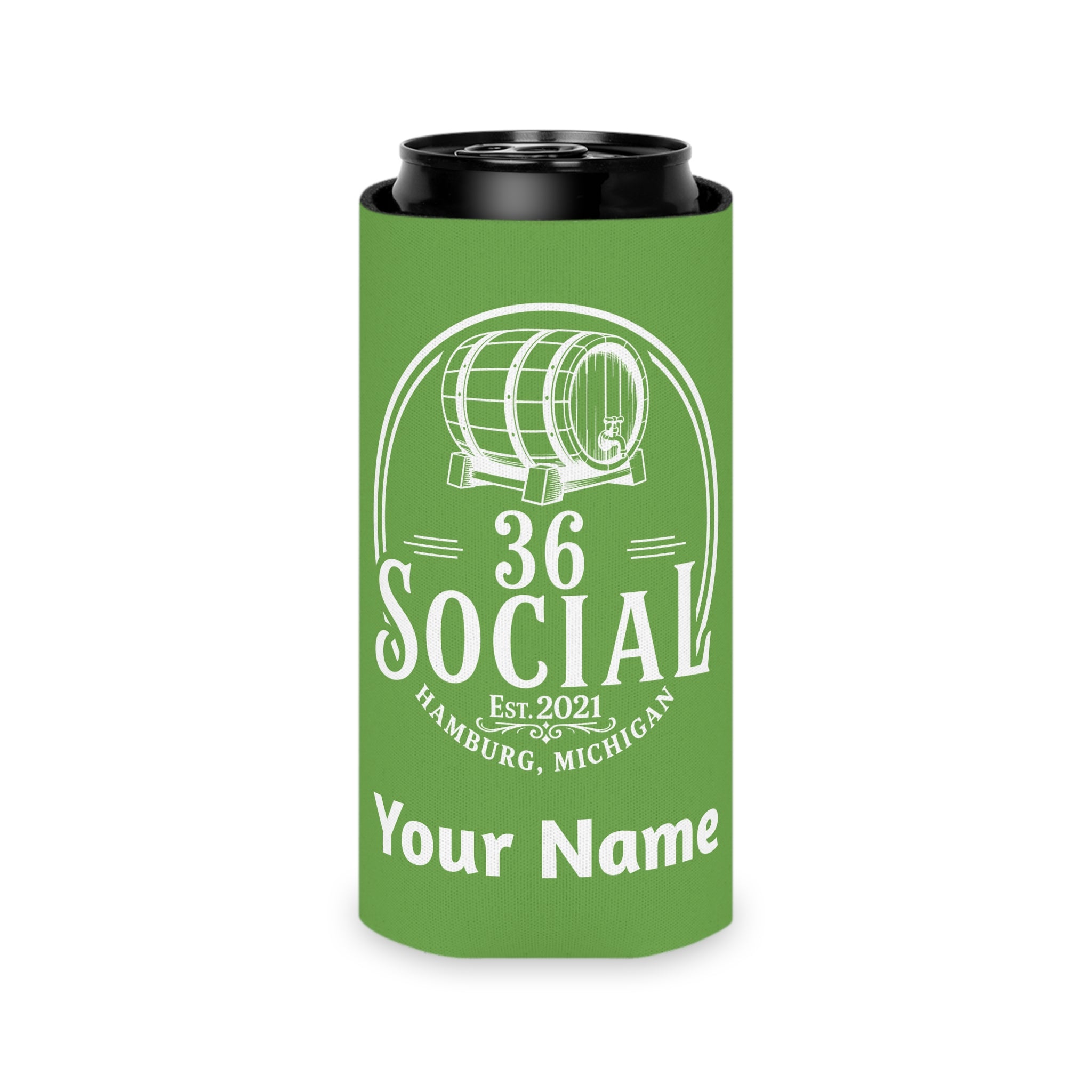 36 Social Logo 2 SL Can Cooler - Skinny - Green (Amaranth)