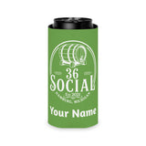 36 Social Logo 2 SL Can Cooler - Skinny - Green (Amaranth)