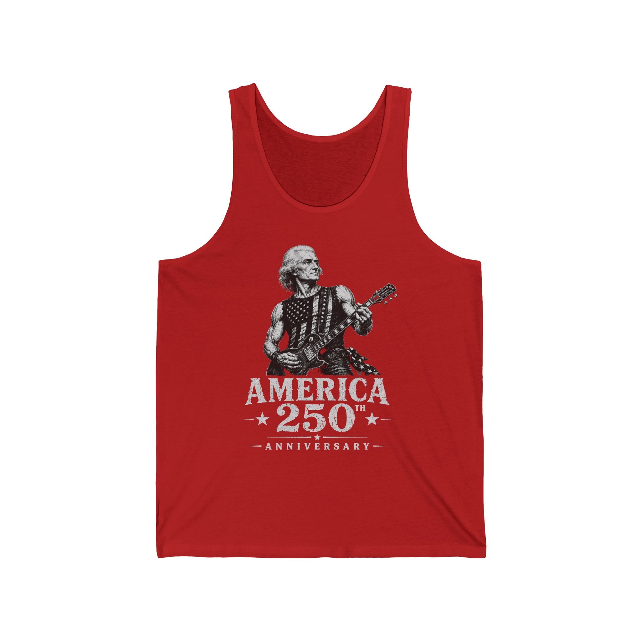Rock Guitar Soldier America 250 Distressed Patriotic Grunge Basic Tank Top - Unisex