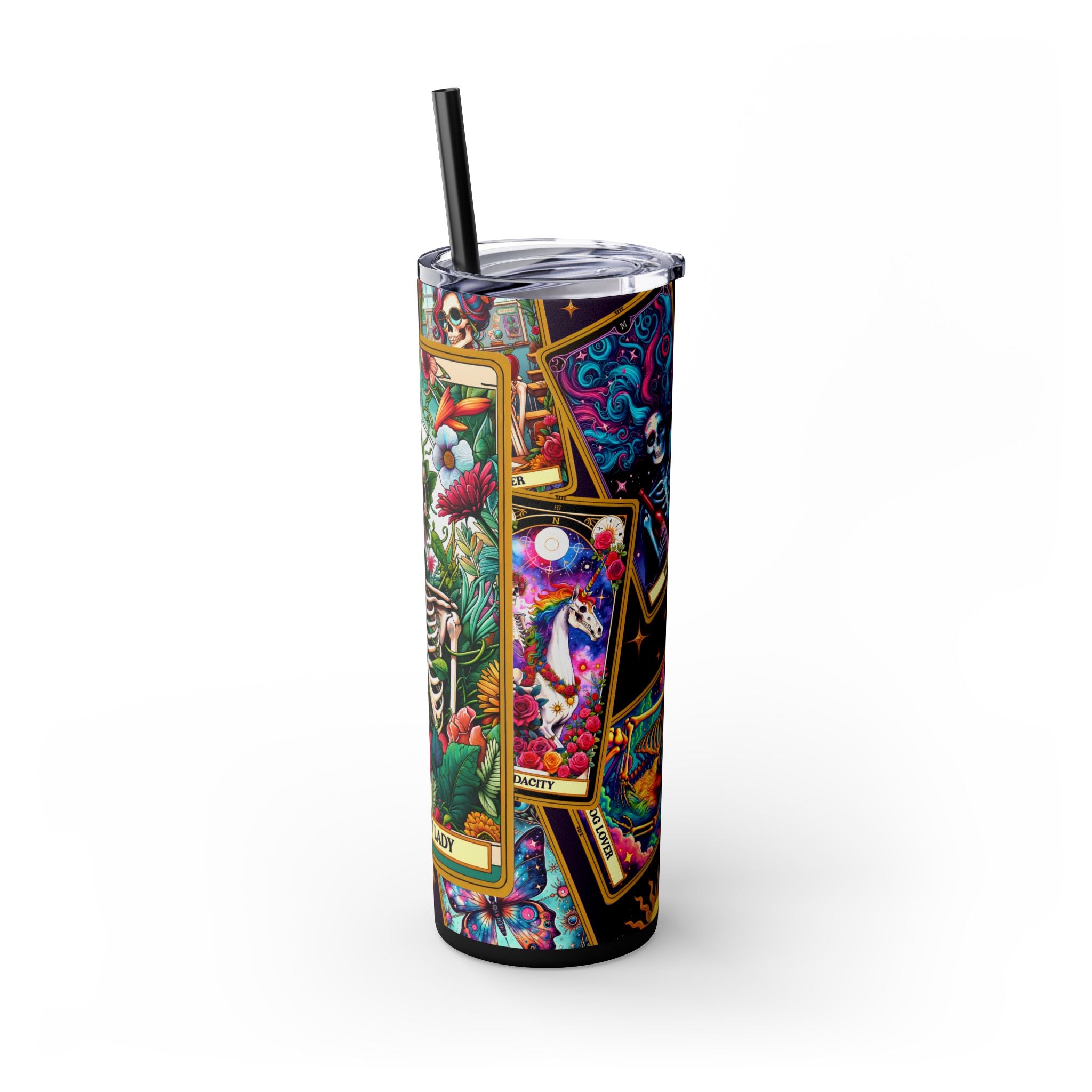 The Plant Lady 2 Skinny Steel Tumbler with Straw, 20oz