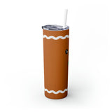 Gingerbread Cookie Skinny Steel Tumbler with Straw, 20oz
