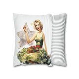 Pin Up Girl Christmas 2 Square Pillow Case