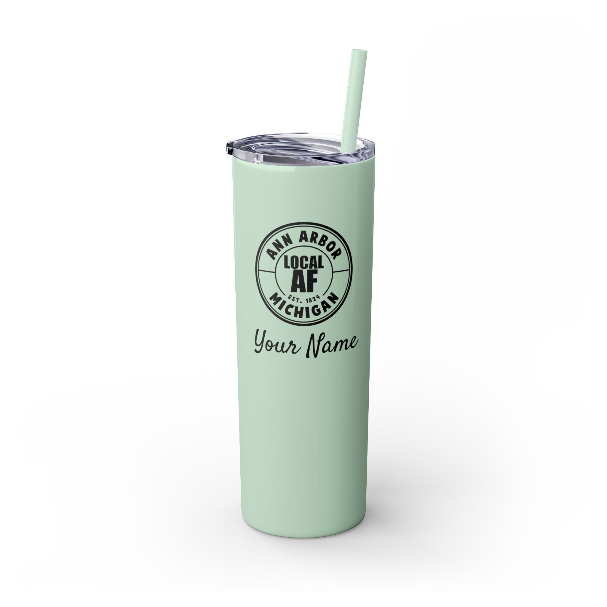 Ann Arbor Local AF Skinny Steel Tumbler with Straw - 20oz