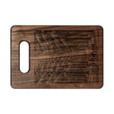 Winter Wonderland Forest Personalized Engraved Wooden Cutting Board Rectangle Handle