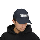 Chelsea Bold & Square White Embroidery Dad Cap