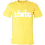 LCWCC Rack Logo - White 3001C Unisex Jersey Short-Sleeve T-Shirt