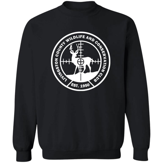 LCWCC Deer Target - White G180 Crewneck Pullover Sweatshirt