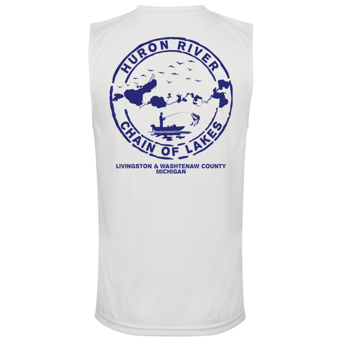 ***2 SIDED***  HRCL FL - Navy Boats N Hoes - - 2 Sided - UV 40+ Protection TT11M Team 365 Mens Zone Muscle Tee