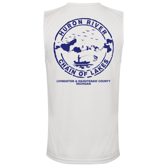 ***2 SIDED***  HRCL FL - Navy Boats N Hoes - - 2 Sided - UV 40+ Protection TT11M Team 365 Mens Zone Muscle Tee