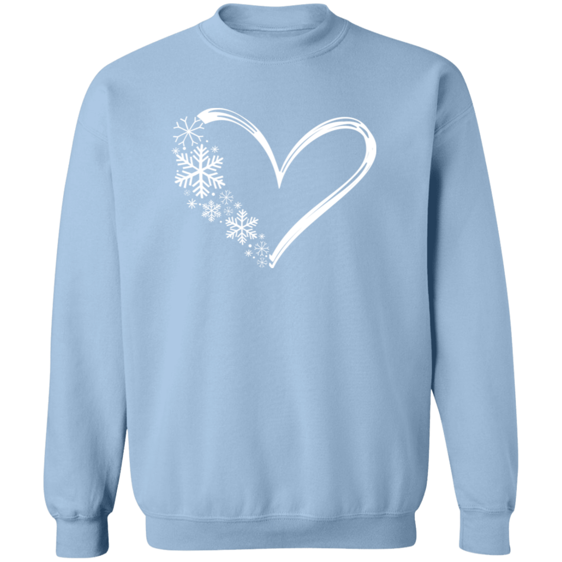Heart & Snowflakes 1 G180 Crewneck Pullover Sweatshirt