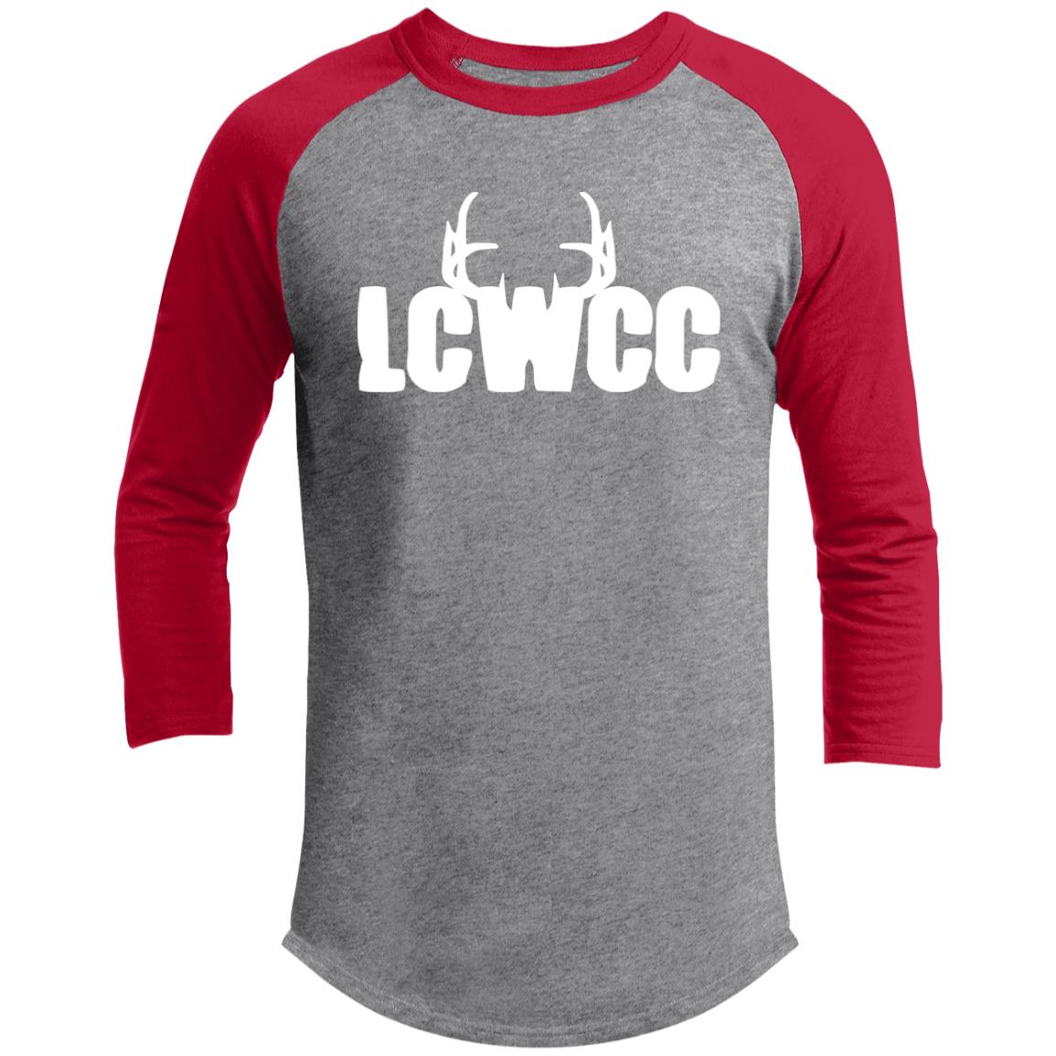 LCWCC Rack Logo - White T200 3/4 Raglan Sleeve Shirt