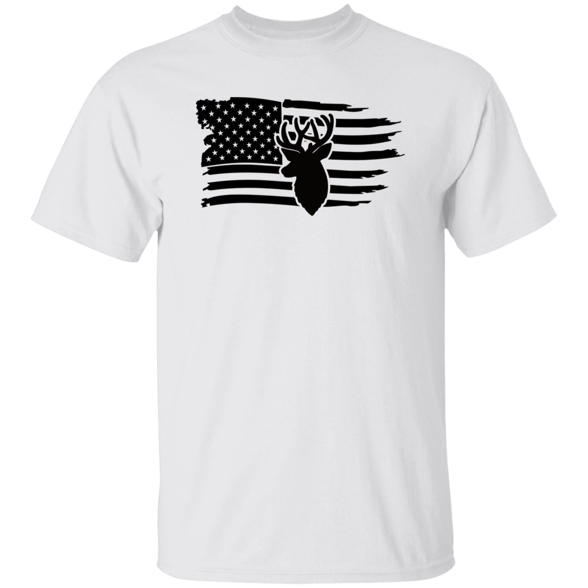 Distressed American Flag Deer G500 5.3 oz. T-Shirt