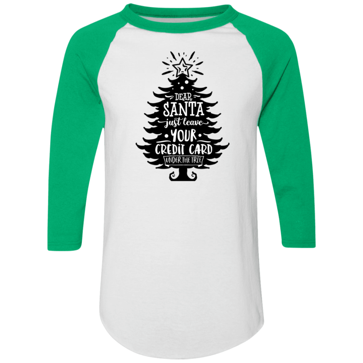 Dear Santa Just Leave 4420 Colorblock Raglan Jersey