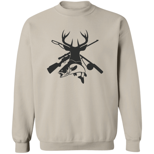 Deer And Fish G180 Crewneck Pullover Sweatshirt