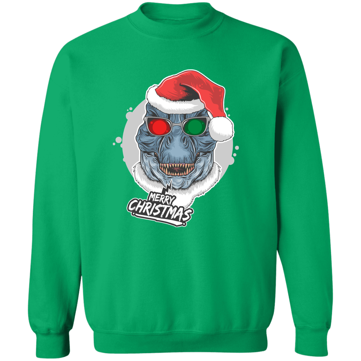 T-Rex Christmas G180 Crewneck Pullover Sweatshirt