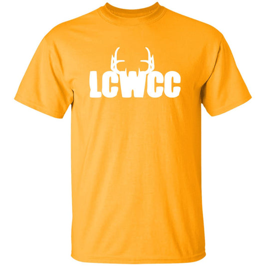 LCWCC Rack Logo - White G500B Youth 5.3 oz 100% Cotton T-Shirt