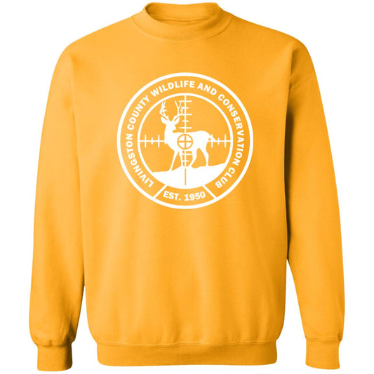 LCWCC Deer Target - White G180 Crewneck Pullover Sweatshirt