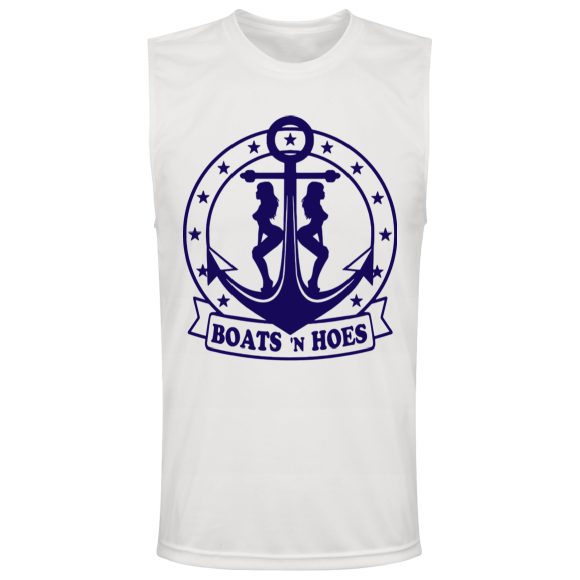 ***2 SIDED***  HRCL FL - Navy Boats N Hoes - - 2 Sided - UV 40+ Protection TT11M Team 365 Mens Zone Muscle Tee