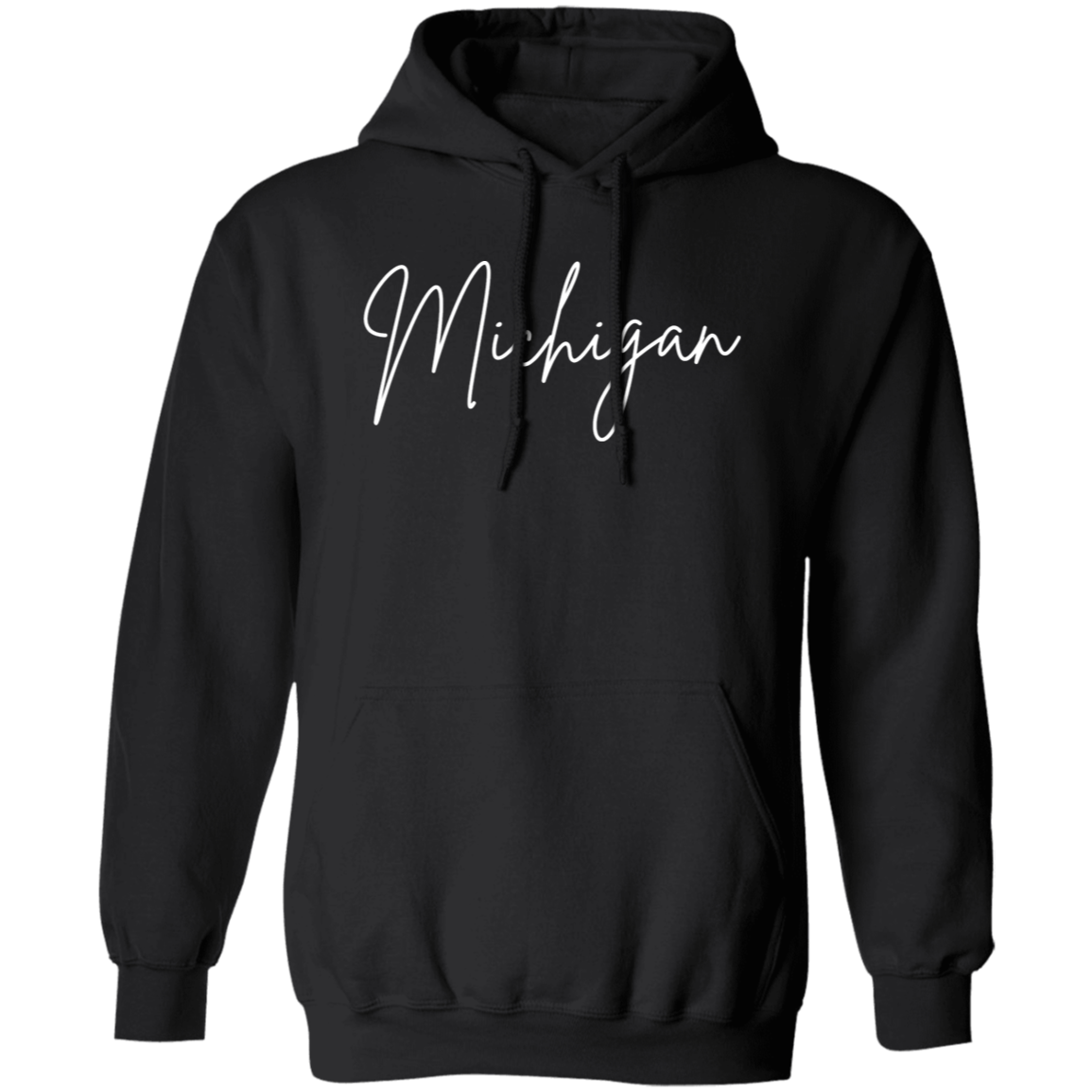Michigan Skinny 1 White G185 Gildan Pullover Hoodie