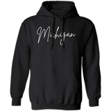 Michigan Skinny 1 White G185 Gildan Pullover Hoodie