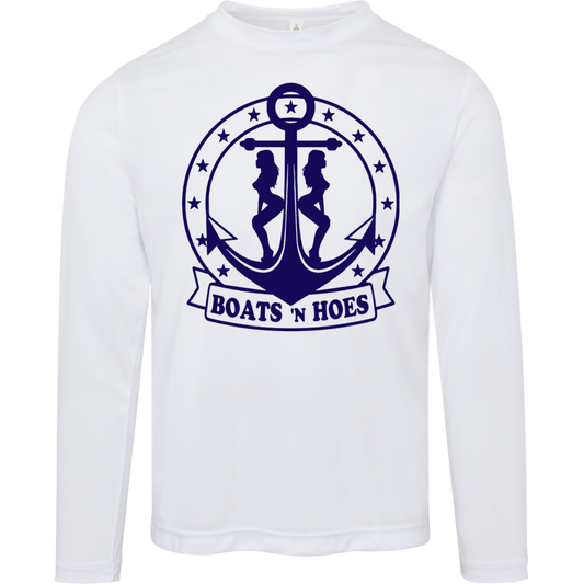 ***2 SIDED***  HRCL FL - Navy Boats N Hoes - 2 Sided - UV 40+ Protection TT11L Team 365 Mens Zone Long Sleeve Tee