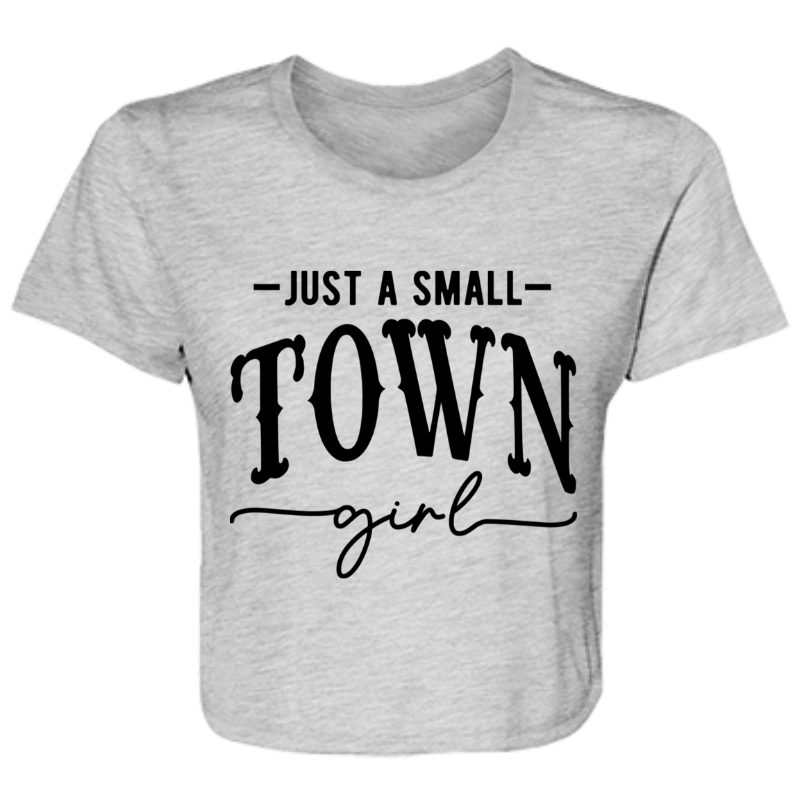 Just A Small Town Girl 2 B8882 Ladies' Flowy Cropped Tee
